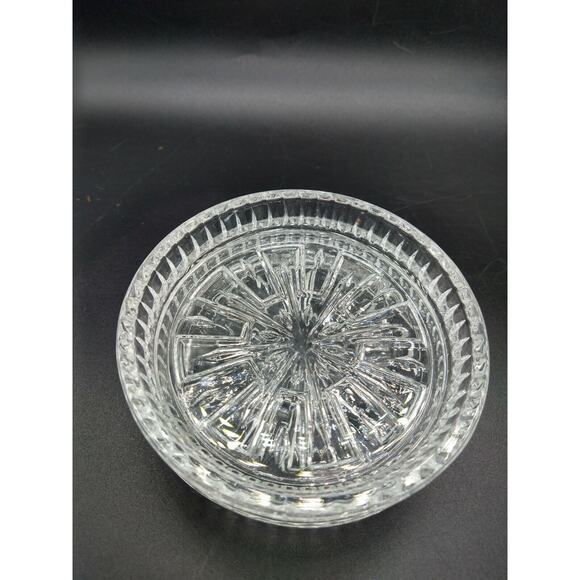 Set of 5 Mixed Glass Pressed Coasters Candle Dish Wine VTG Floral Pattern USA - Picture 9 of 10